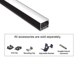 3021 LINEAR - ES 3021 Black Aluminum Channel + Milky Diffuser - 94" - 0