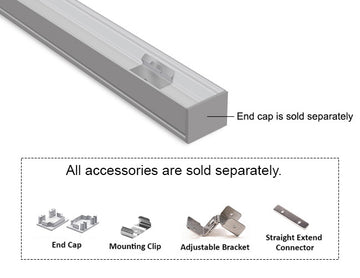 3021 Linear ES 3021 Silver Aluminum Channel with Clear Diffuser features a deep, wide housing that supports high-output LED strips for powerful, uniform illumination. Ideal for architectural and commercial linear lighting installations.