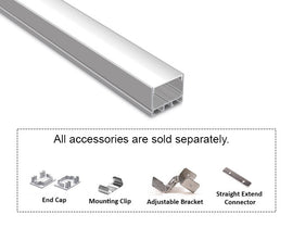 3021 LINEAR - ES 3021 Silver Aluminum Channel + Milky Diffuser - 94" - 0
