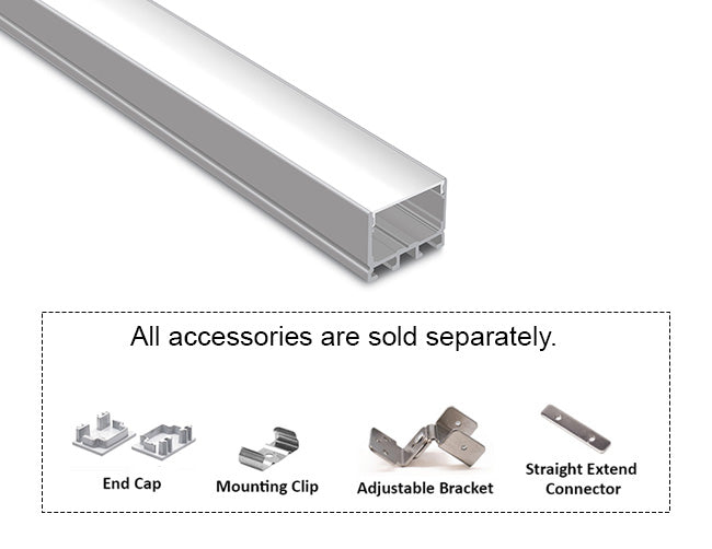 3021 LINEAR - ES 3021 Silver Aluminum Channel + Milky Diffuser - 94"