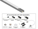 Undercabinet Light 31134 surface mounted solder-free LED linear light with plug and play connector, anthracite finish, cuttable design for cabinet lighting