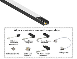 Undercabinet Light 31134 surface mounted solder-free LED linear light with plug and play connector, anthracite finish, cuttable design for cabinet lighting
