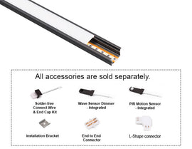 31138 Undercabinet Light accessories including solder-free connectors, PIR motion sensor and wave dimmer
