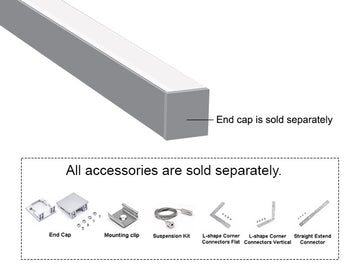 GL LED ES-3535 Aluminum Channel with Milky Diffuser features a compact square profile for uniform, glare-free light output. Its deep extrusion design reduces hotspots while the anodized aluminum body provides superior heat dissipation and lasting durability for professional LED installations.