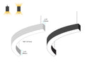 LED Linear Light - L8070 - Milky Flat Lens - 1/4 Circle - R36"-1