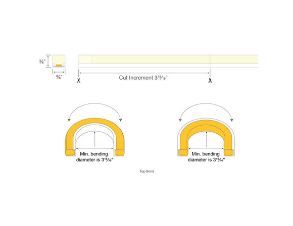 The dimensions of the 3D neon LED lights.