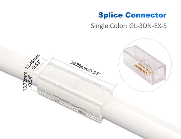 Dimensions of LED 3D Neon Light Accessories - Splice Connector.