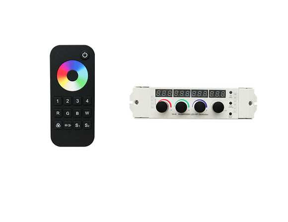 This wireless RGBW RF remote controller offers 4-channel LED control with a long-range 30m RF signal. Designed for RGBW LED strip lights, smart home lighting, and decorative illumination, this controller supports smooth dimming, full-color adjustment, and multi-zone synchronization. Perfect for indoor and outdoor lighting solutions.