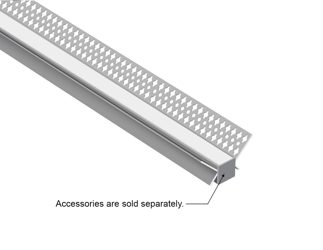 INSIDE CORNER - BY 5026 Silver Aluminum Channel + Milky Diffuser - 94"