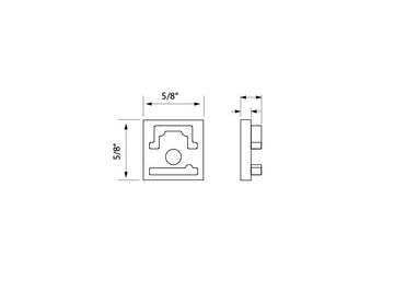 Aluminum Channel INSIDE CORNER Accessories - BY 5026 End Caps (pair) - 0