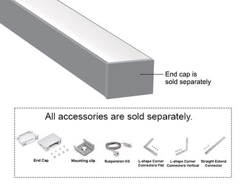 GL LED ES-5035 Aluminum Channel with Milky Diffuser offers a wide rectangular profile for high-brightness, multi-row LED strip layouts. Built from anodized aluminum for excellent heat control and strength, it delivers powerful, even illumination for architectural and commercial lighting projects.