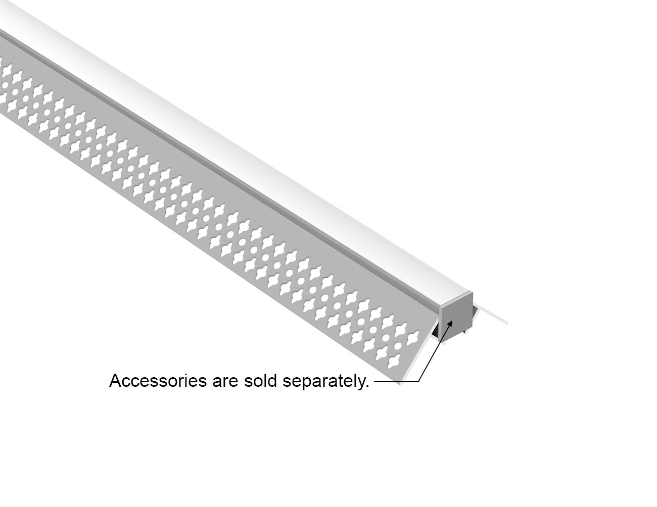 OUTSIDE CORNER - BY 5324 Silver Aluminum Channel + Milky Diffuser - 94"