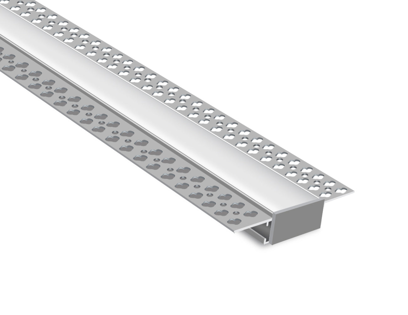 TRIMLESS RECESS - YD 7615 Silver Aluminum Channel + Milky Diffuser - 94"