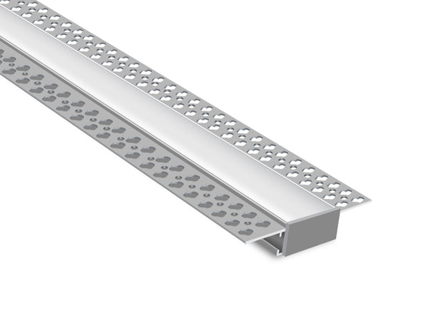 TRIMLESS RECESS - YD 7615 Silver Aluminum Channel + Milky Diffuser - 94" - 2