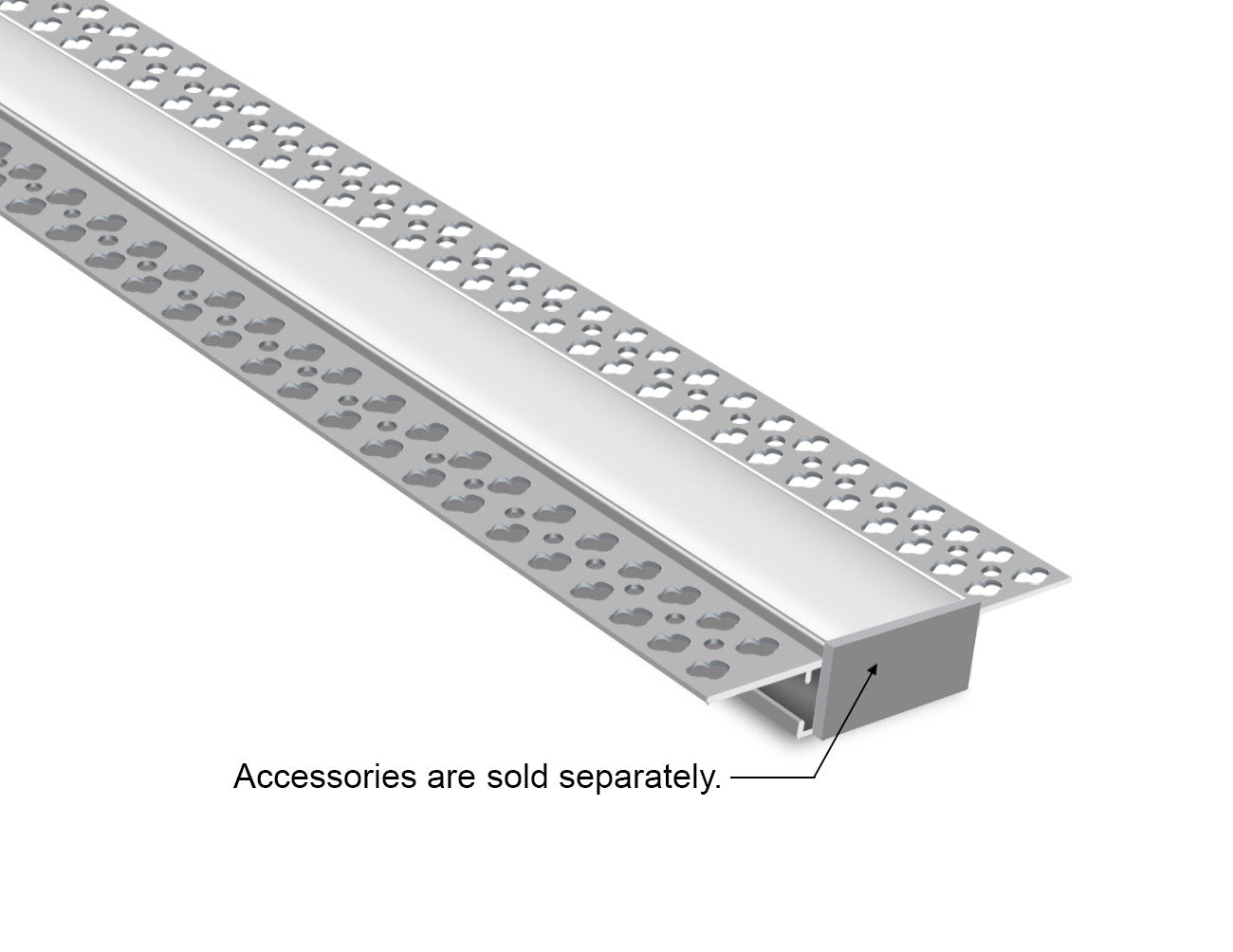 TRIMLESS RECESS - YD 7615 Silver Aluminum Channel + Milky Diffuser - 94"