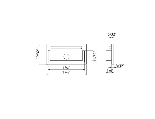 Aluminum Channel TRIMLESS RECESS Accessories - YD 7615 End Caps (pair)