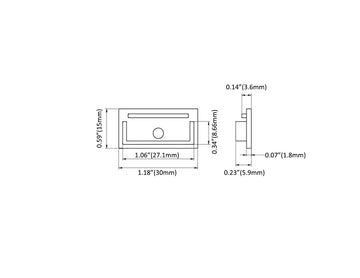 Aluminum Channel TRIMLESS RECESS Accessories - YD 7615 End Caps (pair) - 0