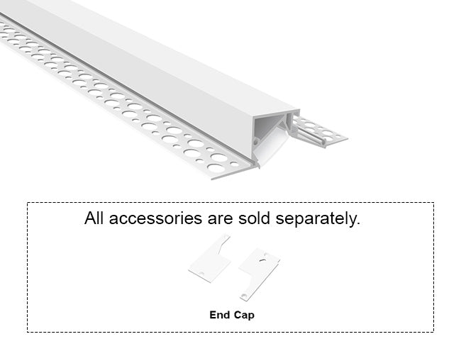 ANGLE WASH - GLQ 9526 White Aluminum Channel + Milky Diffuser - 94"