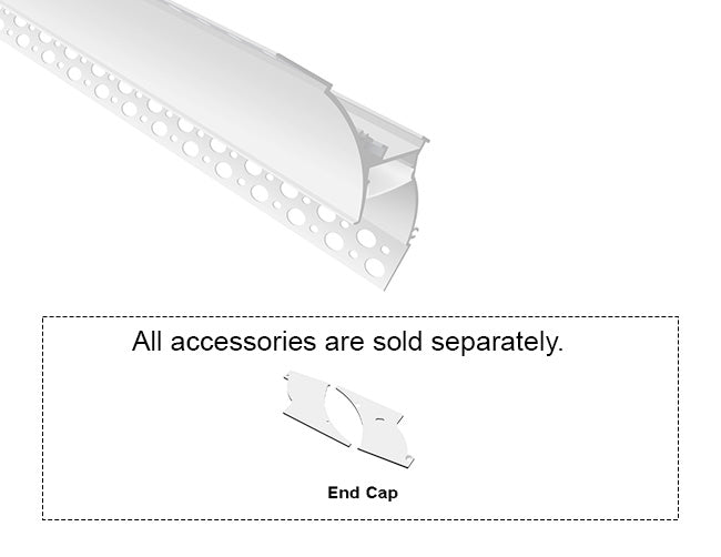 WASH RECESS - GLQ 9758 White Aluminum Channel + Milky Diffuser - 94"