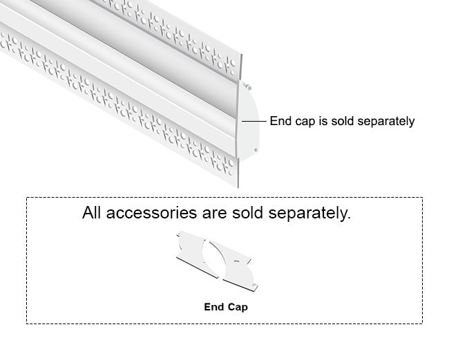 Milky Diffuser SKIRTING - BY 9819 White Aluminum Channel + Milky Diffuser - 94