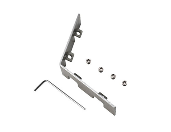 Top view of an AL 120° Corner Connector with screws.