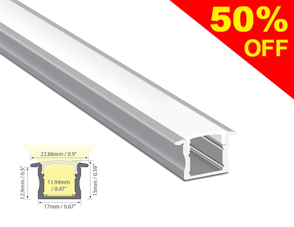 SLIM RECESS - YD 1201 Aluminum Channel - 94"  - Clearance
