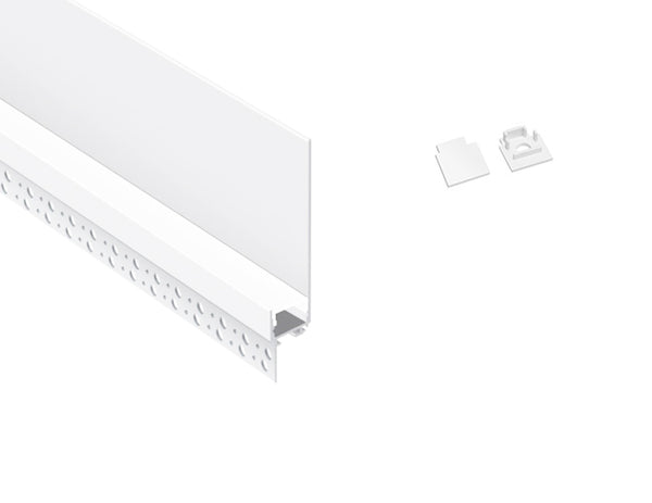 WALL WASHER - GL 085 White Aluminum Channel + Milky Diffuser - 94" - 8