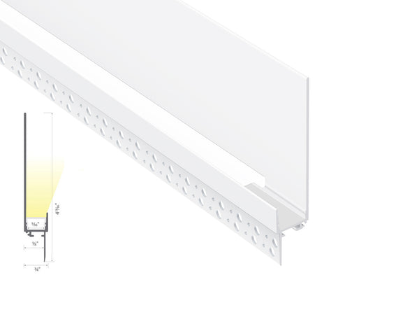 WALL WASHER - GL 085 White Aluminum Channel + Milky Diffuser - 94" - 1