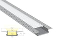 WIDE TRIMLESS RECESS - GL 081 Silver Aluminum Channel + Milky Diffuser - 94" - 1