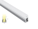 GLASS EDGE - JH 1686 Silver Aluminum Channel + Milky Diffuser - 24"/94" - 1