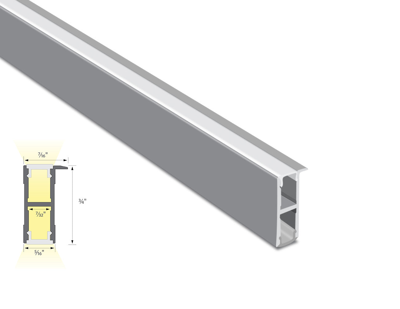 BOARD EDGE - JH 1713 Silver Aluminum Channel + Milky Diffuser - 24"/94"