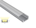 SLIM FLAT - GLQ 1707D Silver Aluminum Channel + Clear Diffuser - 94" - 1