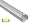 WIDE FLAT - YD 2002 Silver Aluminum Channel + Clear Diffuser - 94" - 1