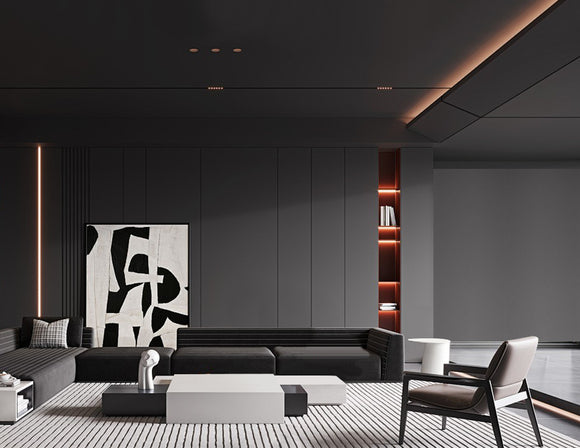 ROUND CORNER-S - GLQ 1616 Black Aluminum Channel + Black Diffuser - 94"