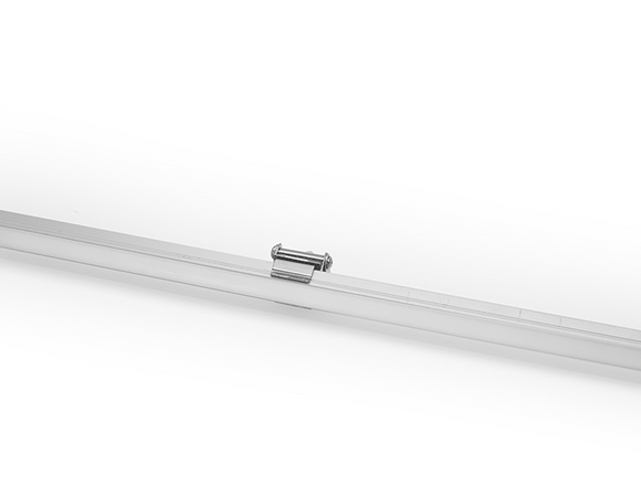 Adjustable mounting bracket, supporting 180-degree tilt for directional LED lighting setup.