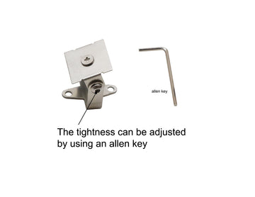 Silver Adjustable Bracket for Aluminum Channel, enables 180° angle adjustment with clip-on installation.