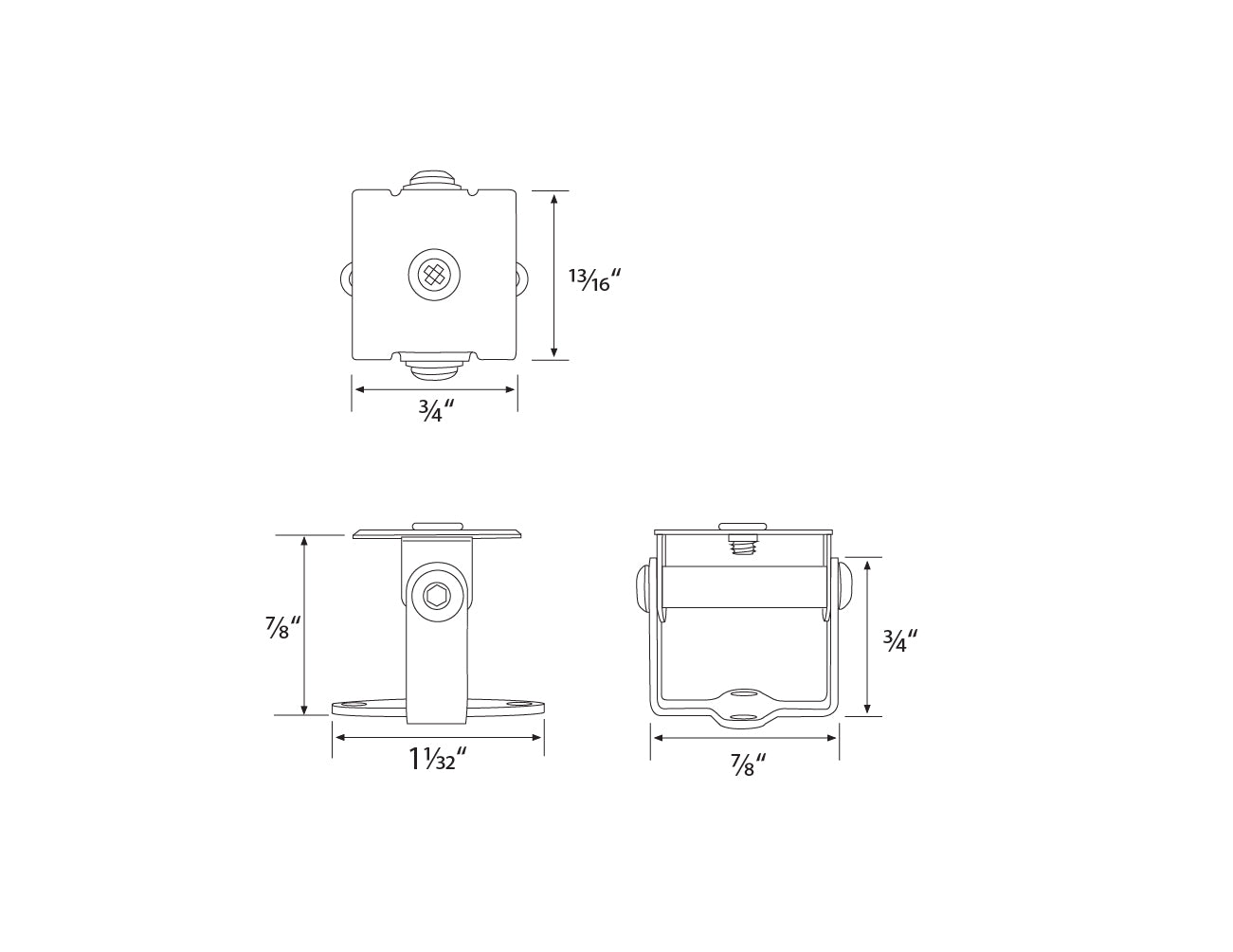 180 Degree Adjustable Bracket in Silver, designed for aluminum profile installation with mounting clip.