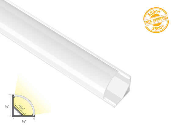 Aluminum Channel ROUND CORNER-S GLQ 1616 White Channel + Milky Diffuser