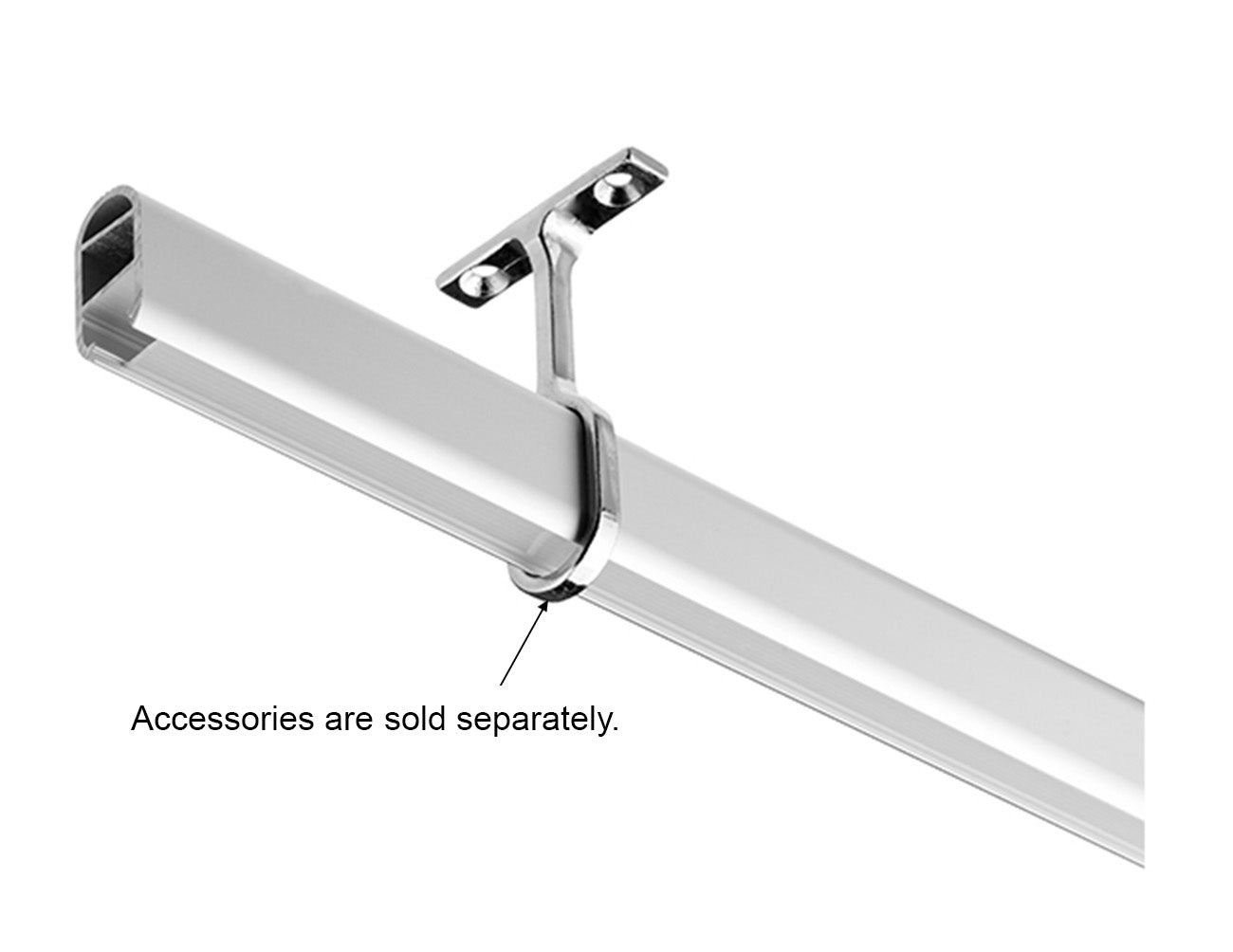 Bottom view of LED aluminum channel YD-1401 hanging on a rack hanging bracket.
