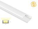 Aluminum Channel SLIM FLAT GLQ 1709 White Channel + Milky Diffuser