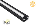Aluminum channel AANGLE RECESS-M GLQ 1326 Black Channel + Milky Diffuser