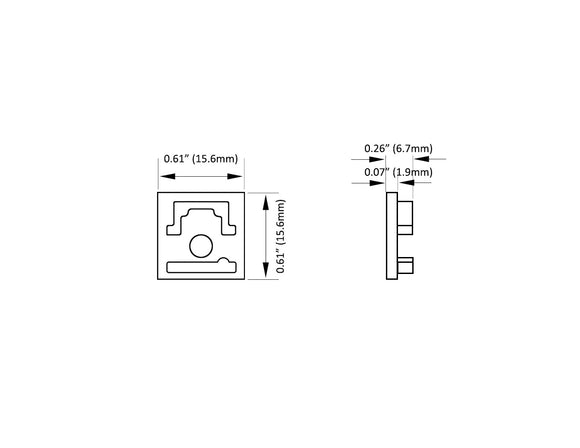 Aluminum Channel INSIDE CORNER Accessories - BY 5026 End Caps (pair)
