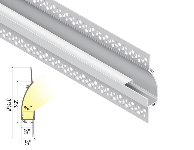 SKIRTING - BY 9819 White Aluminum Channel + Milky Diffuser - 94"