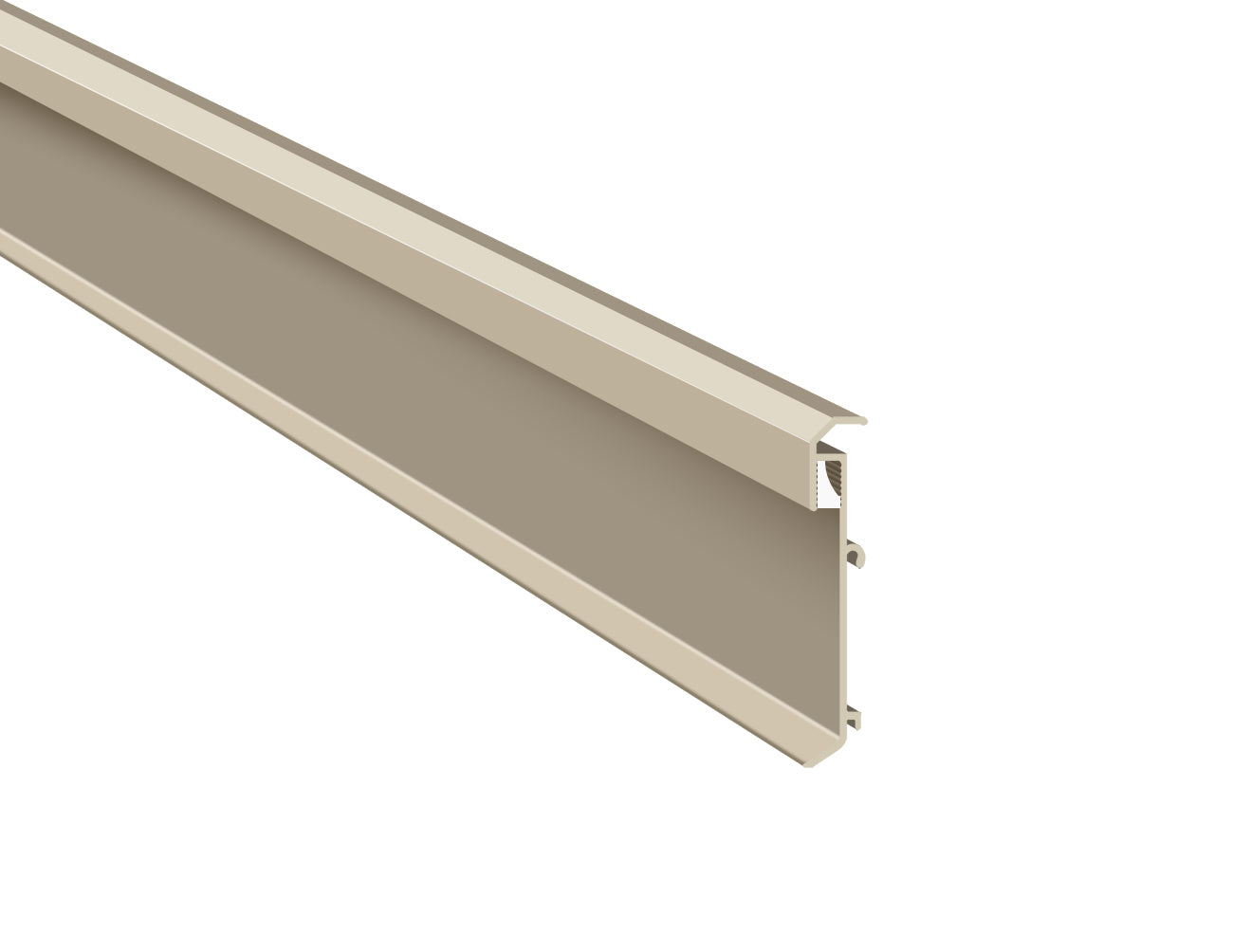 Warm home-style baseboard lighting with beige aluminum LED profile