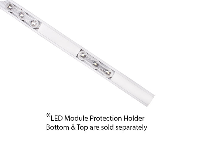 LED module lights with protection holders top and bottom.