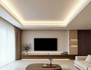GLB L507C flush aluminum LED channel with milky diffuser, designed for wall installation to provide ceiling illumination.