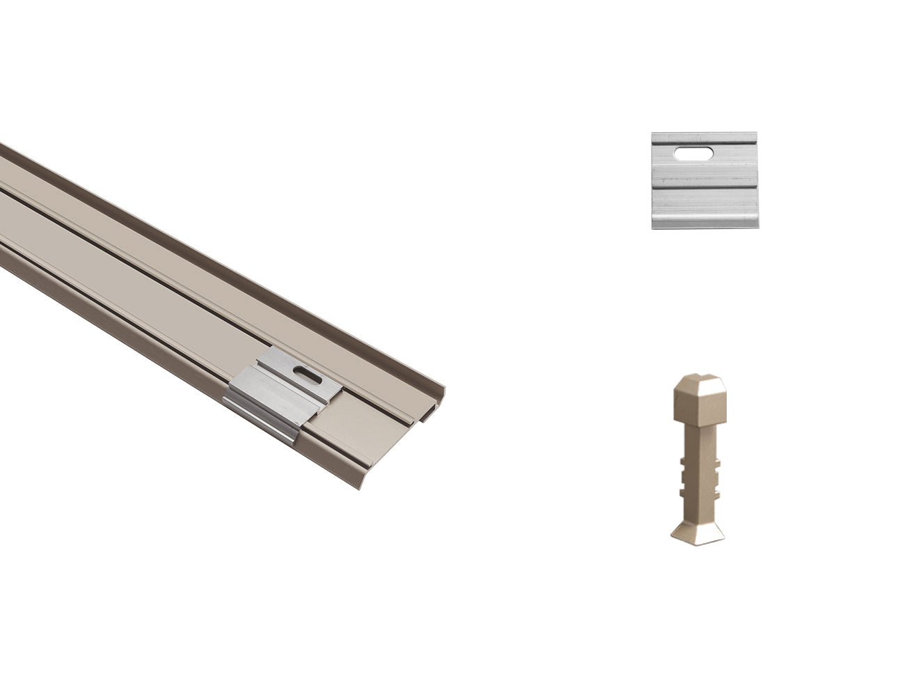 Soft lighting ambiance from beige aluminum channel and diffuser