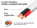 Durable CL2 Rated In-Wall 18AWG 2 Core Cable for LED Lighting 