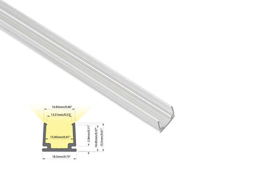 Transparent mounting channel designed for 1815 LED swimming pool strip lights, providing secure installation and clean lighting alignment.