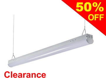 Bottom view of white color GL LED linear strip light fixture 8ft.